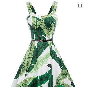 1950’s style Banana Leaf Tiki Sundress